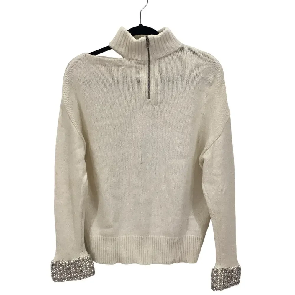 Alice‎ + Olivia Gemini Turtleneck Sweater Wool Blend Knit Soft White Size Small - Picture 11 of 14